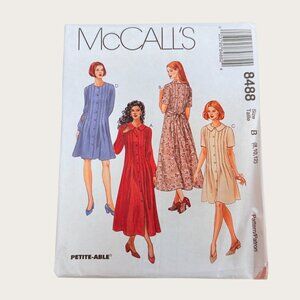 Vintage 1990s McCalls Sewing Pattern 8488 Misses Dress Size 8-12 Uncut